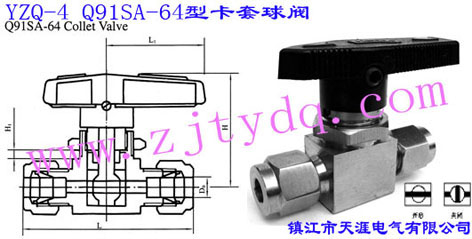 YZQ-4 Q91SA-64���p�������yYZQ-4 Q91SA-64 Double Collet Ball Valve